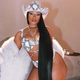 Megan Thee Stallion on the set of Bankroll Freddie’s “Pop It” music video.